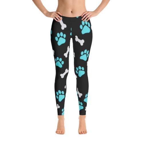 Paws and Bones Black Leggings-Leggings-I love Veterinary