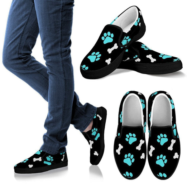 Paws and bones Black Women's Slip Ons-Slip Ons-I love Veterinary