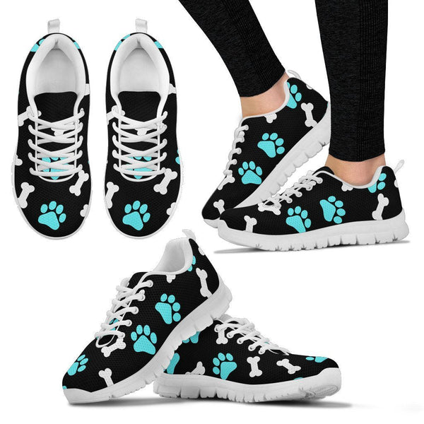 Paws and bones - Black - Women's Sneakers-Sneakers-I love Veterinary