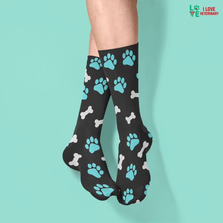 Paws and bones Sublimation Tube Sock-Sublimation Sock-I love Veterinary