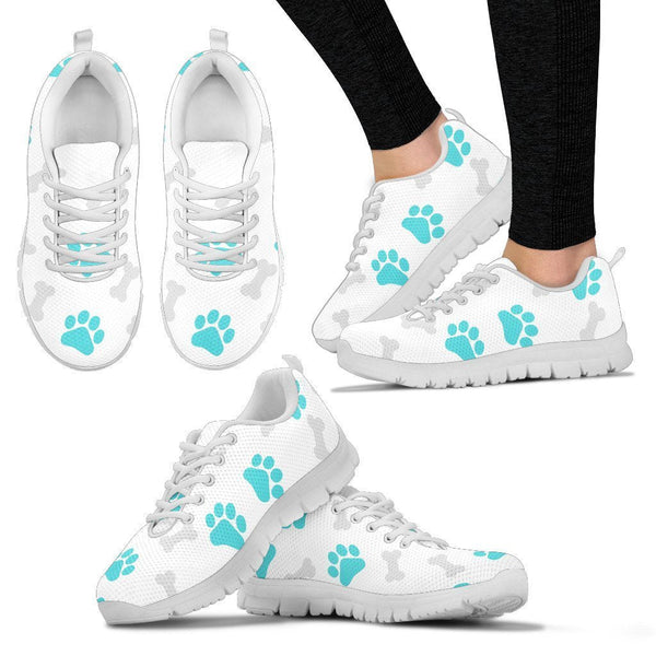 Paws and Bones - White Women's Sneakers-Sneakers-I love Veterinary