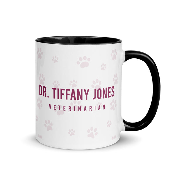 Personalizaed Mug with Color Inside-White Ceramic Mug with Color Inside-I love Veterinary