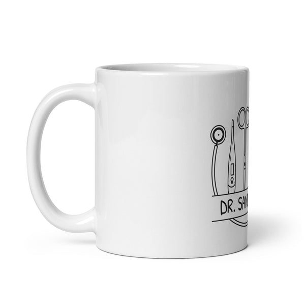 Personalized with Name Instruments White glossy mug-White Glossy Mug-I love Veterinary
