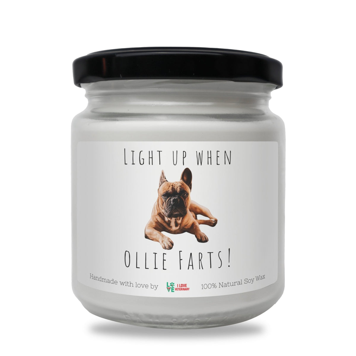 Pet Farts Personalized with Photo and Text - Scented Soy Candle-Candles-I love Veterinary