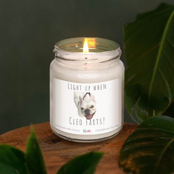 Pet Farts Personalized with Photo and Text - Scented Soy Candle-Candles-I love Veterinary