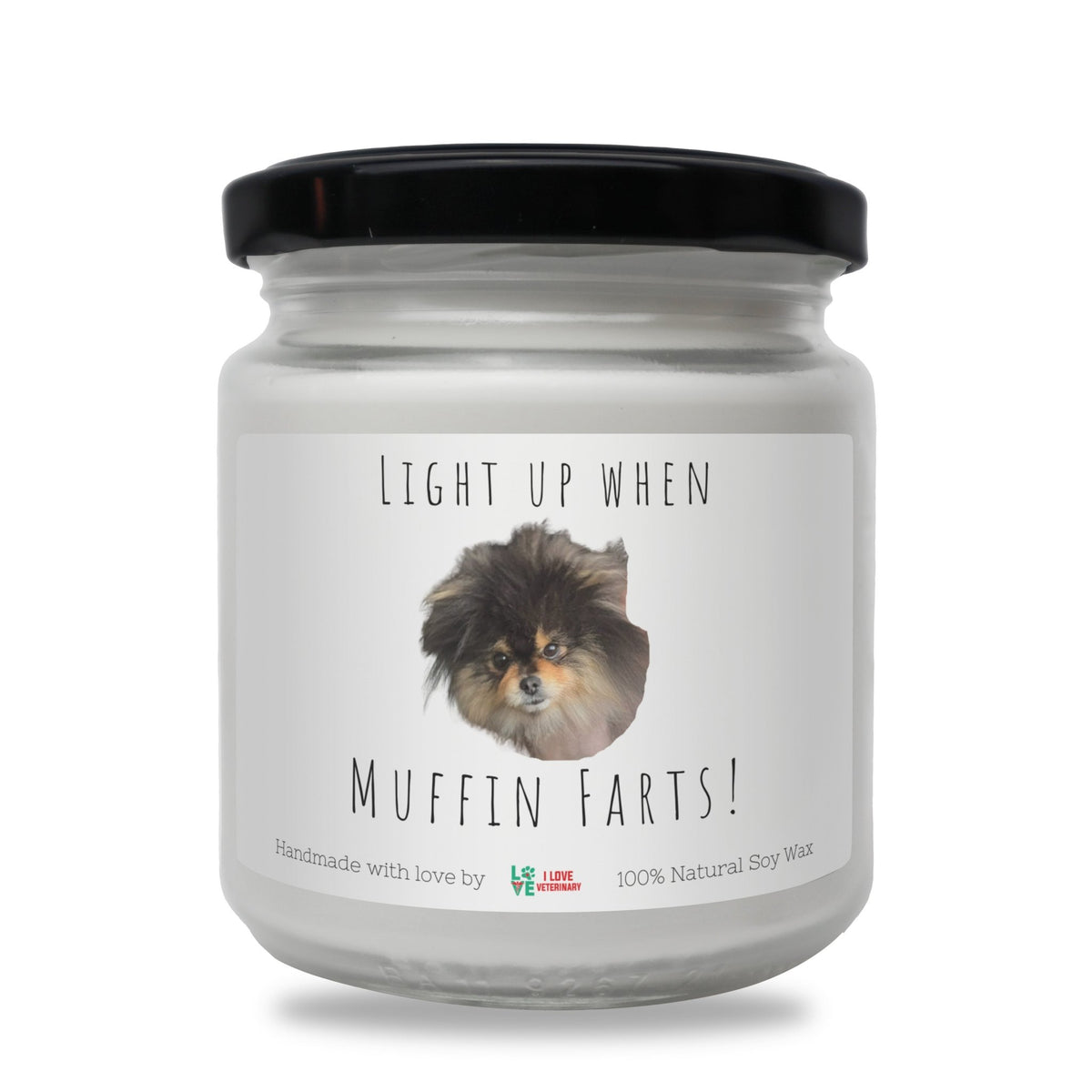 Pet Farts Personalized with Photo and Text - Scented Soy Candle-Candles-I love Veterinary