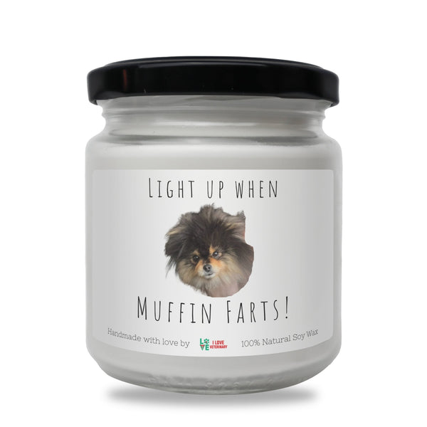 Pet Farts Personalized with Photo and Text - Scented Soy Candle-Candles-I love Veterinary