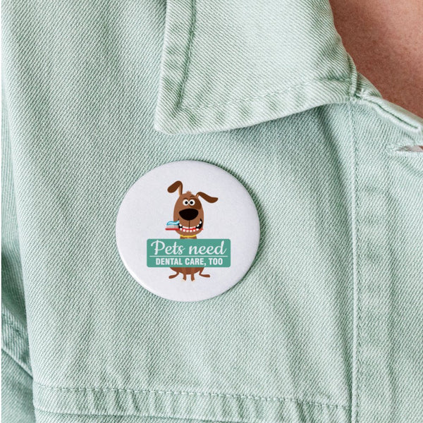 Pets need dental care too Buttons large 2.2'' (5-pack)-Buttons (5-pack) | Tecre-I love Veterinary