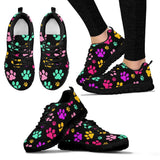 Rainbow Paw Prints - Women's Sneakers-Sneakers-I love Veterinary