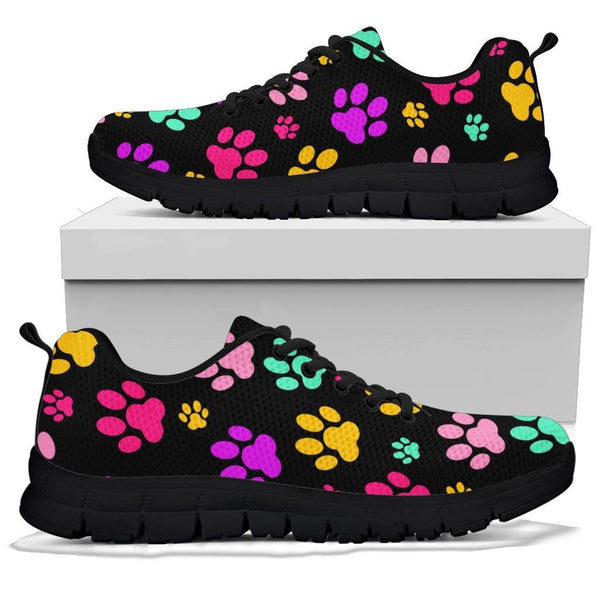 Rainbow Paw Prints - Women's Sneakers-Sneakers-I love Veterinary