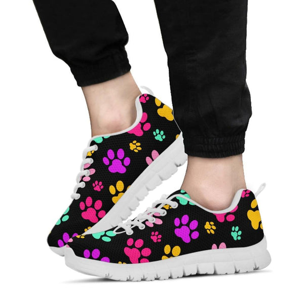Rainbow Paw Prints - Women's Sneakers-Sneakers-I love Veterinary
