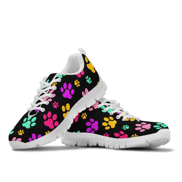 Rainbow Paw Prints - Women's Sneakers-Sneakers-I love Veterinary