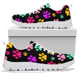 Rainbow Paw Prints - Women's Sneakers-Sneakers-I love Veterinary