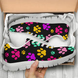 Rainbow Paw Prints - Women's Sneakers-Sneakers-I love Veterinary