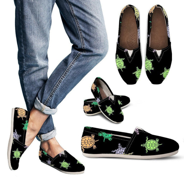 Sea Turtles Black Women's Casual Shoes-Casual shoes-I love Veterinary