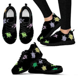 Sea Turtles - Black Women's Sneakers-Sneakers-I love Veterinary
