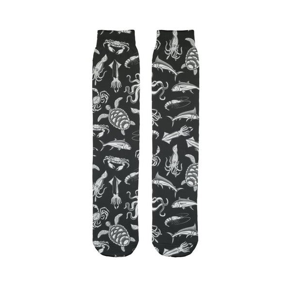 Sea world black pattern Sublimation Tube Sock-Sublimation Sock-I love Veterinary