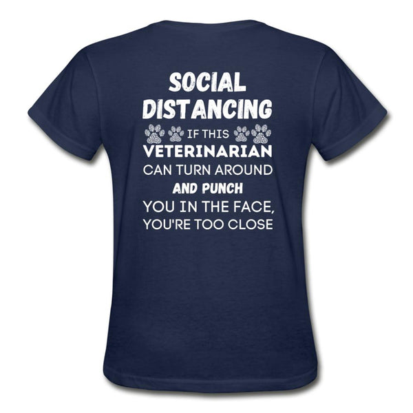 Social distancing Veterinarian Gildan Ultra Cotton Ladies T-Shirt-Ultra Cotton Ladies T-Shirt | Gildan G200L-I love Veterinary