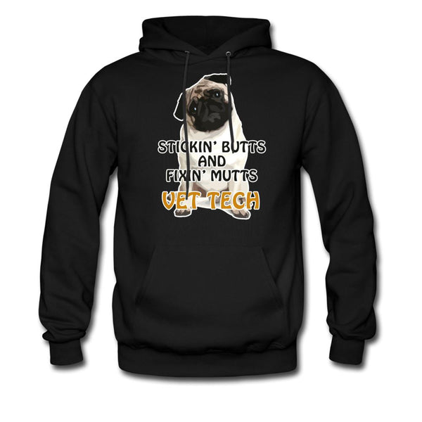 Stickin' butts and fixin' mutts vet tech Unisex Hoodie-Men's Hoodie | Hanes P170-I love Veterinary