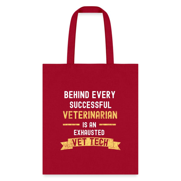 Successful Vet, Exhausted Vet Tech Cotton Tote Bag-Tote Bag | Q-Tees Q800-I love Veterinary