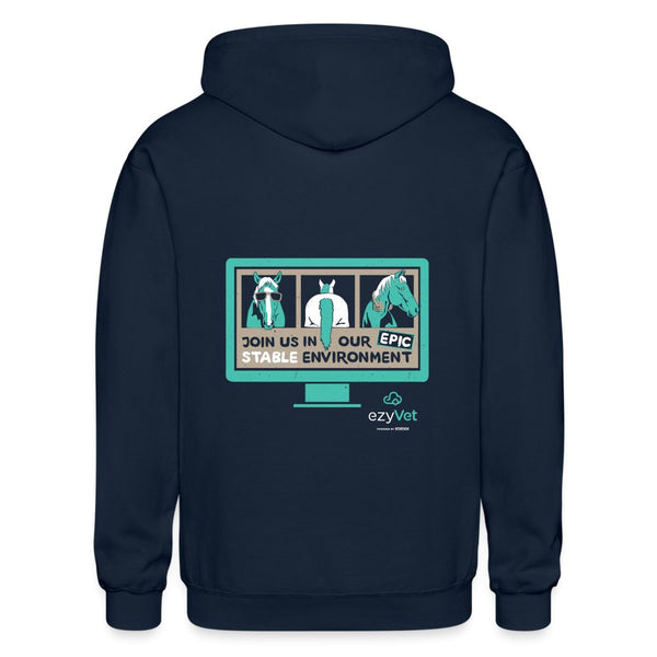 ezyVet Stable Zip Hoodie-Heavy Blend Adult Zip Hoodie | Gildan G18600-I love Veterinary