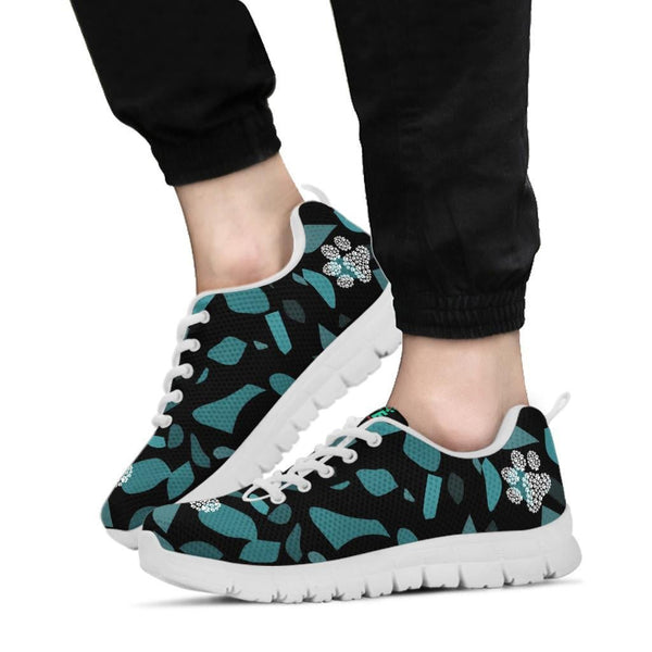 Terra Pattern with Pawprints - Women's Sneakers-Sneakers-I love Veterinary