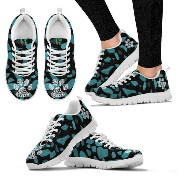 Terra Pattern with Pawprints - Women's Sneakers-Sneakers-I love Veterinary