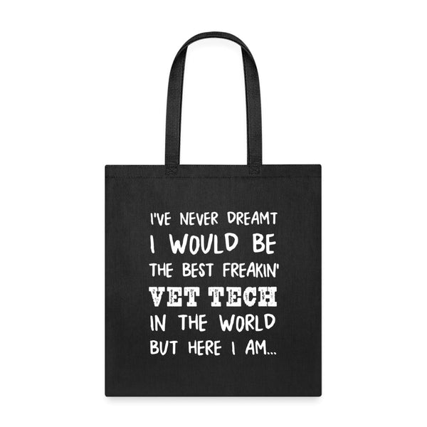 The best Freakin' Vet Tech Cotton Tote Bag-Tote Bag | Q-Tees Q800-I love Veterinary