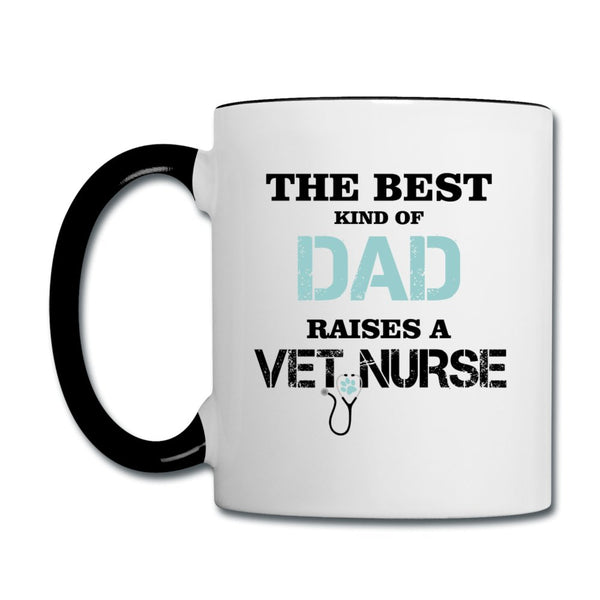 The best kind of Dad raises a Vet Nurse Contrast Coffee Mug-Contrast Coffee Mug | BestSub B11TAA-I love Veterinary