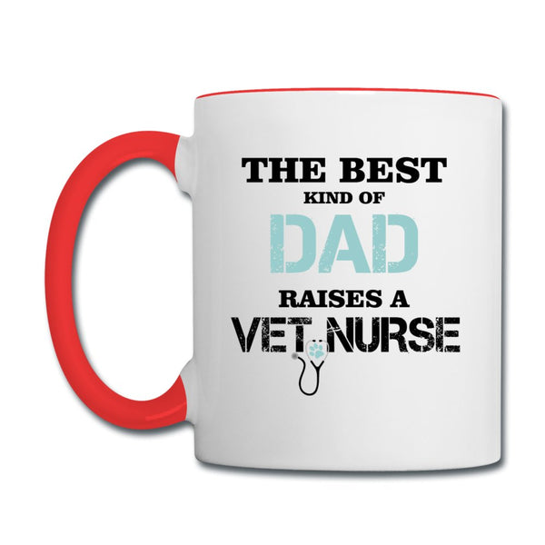 The best kind of Dad raises a Vet Nurse Contrast Coffee Mug-Contrast Coffee Mug | BestSub B11TAA-I love Veterinary