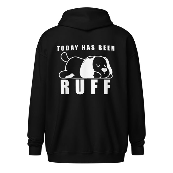 Today has been Ruff Unisex Zip Hoodie-Unisex Heavy Blend Zip Hoodie | Gildan 18600-I love Veterinary