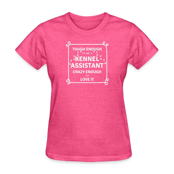 Tough enough to be a Kennel Assistant, crazy enough to love it Gildan Ultra Cotton Ladies T-Shirt Women's T-Shirt-Women's T-Shirt | Fruit of the Loom L3930R-I love Veterinary