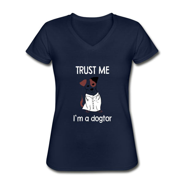 Trust me I'm a dogtor Women's V-Neck T-Shirt-Women's V-Neck T-Shirt | Fruit of the Loom L39VR-I love Veterinary