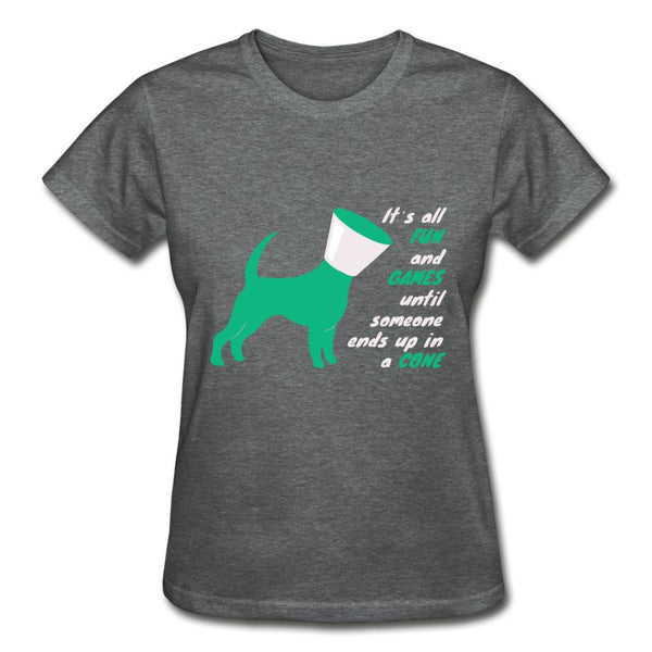 Until someone ends up in a cone Gildan Ultra Cotton Ladies T-Shirt-Ultra Cotton Ladies T-Shirt | Gildan G200L-I love Veterinary