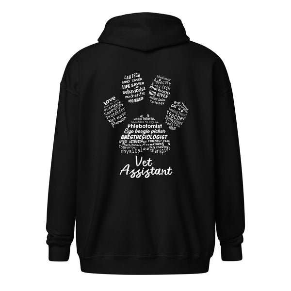 Vet Assistant Pawprint Unisex Zip Hoodie-Unisex Zip Hoodie | Gildan 18600-I love Veterinary