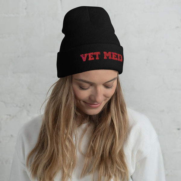 Vet Med Embroidered Cuffed Beanie-Yupoong Cuffed Beanie 1501KC-I love Veterinary