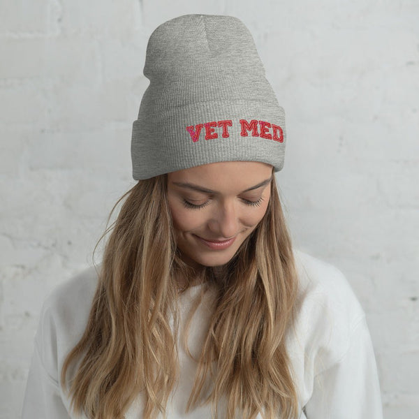 Vet Med Embroidered Cuffed Beanie-Yupoong Cuffed Beanie 1501KC-I love Veterinary