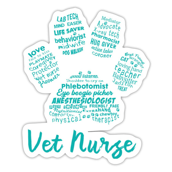 Vet Nurse Blue Paw Print Sticker-Sticker-I love Veterinary