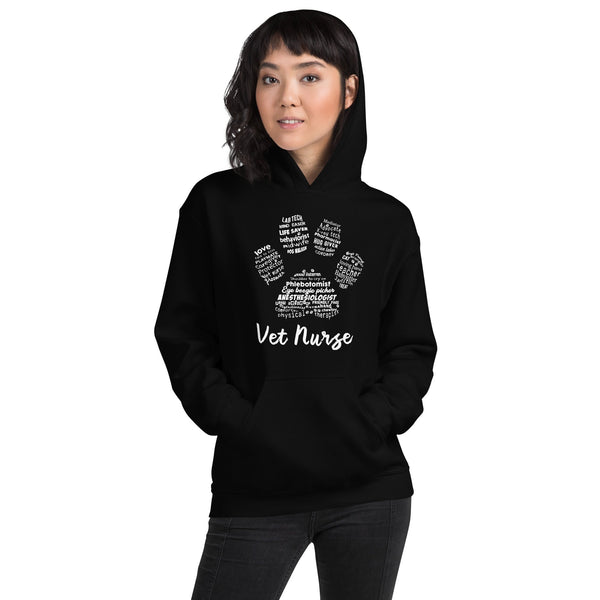 Vet Nurse Paw Print Unisex Hoodie-Unisex Hoodie | Gildan 18500-I love Veterinary