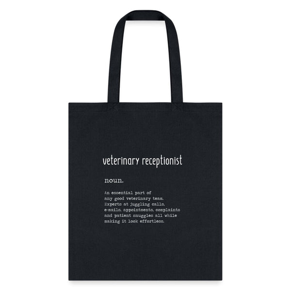 Vet Receptionist Definition Tote Bag-Tote Bag | Q-Tees Q800-I love Veterinary