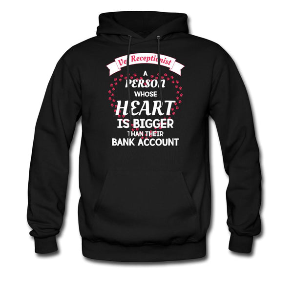 Vet Receptionist Heart bigger than bank account Unisex Hoodie-Men's Hoodie | Hanes P170-I love Veterinary