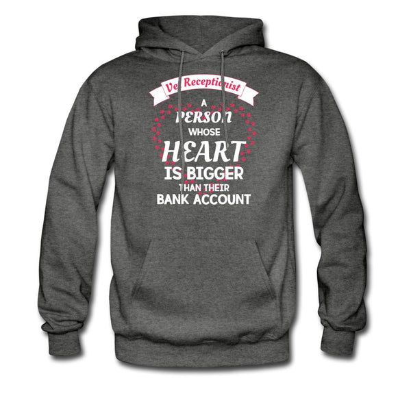 Vet Receptionist Heart bigger than bank account Unisex Hoodie-Men's Hoodie | Hanes P170-I love Veterinary