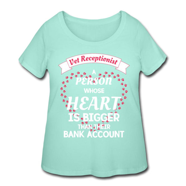 Vet Receptionist Heart bigger than bank account Women's Curvy T-shirt-Women’s Curvy T-Shirt | LAT 3804-I love Veterinary