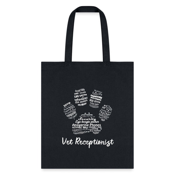 Vet Receptionist Pawprint; Tote Bag-Tote Bag | Q-Tees Q800-I love Veterinary