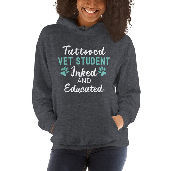 Vet Student Inked and Educated Unisex Hoodie-Unisex Heavy Blend Hoodie | Gildan 18500-I love Veterinary