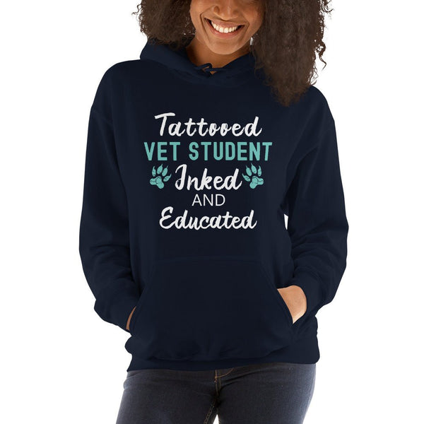 Vet Student Inked and Educated Unisex Hoodie-Unisex Heavy Blend Hoodie | Gildan 18500-I love Veterinary
