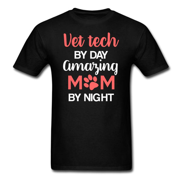 Vet Tech by day amazing Mom by night Unisex T-shirt-Unisex Classic T-Shirt | Fruit of the Loom 3930-I love Veterinary