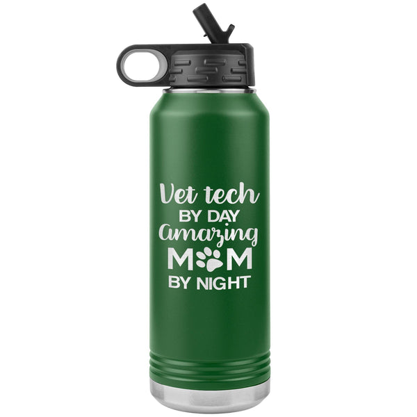 Vet Tech by day amazing Mom by night Water Bottle Tumbler 32 oz-Water Bottle Tumbler-I love Veterinary