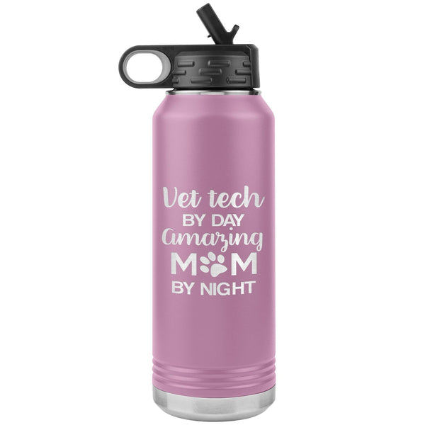 Vet Tech by day amazing Mom by night Water Bottle Tumbler 32 oz-Water Bottle Tumbler-I love Veterinary