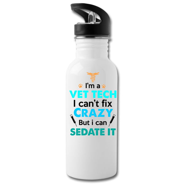 Vet Tech - Can't fix crazy, but I can sedate it 20oz Water Bottle-Water Bottle | BestSub BLH1-2-I love Veterinary